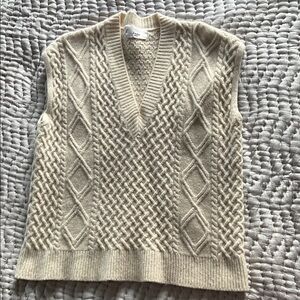 The Frankie Shop Cream V-Neck Sweater Vest